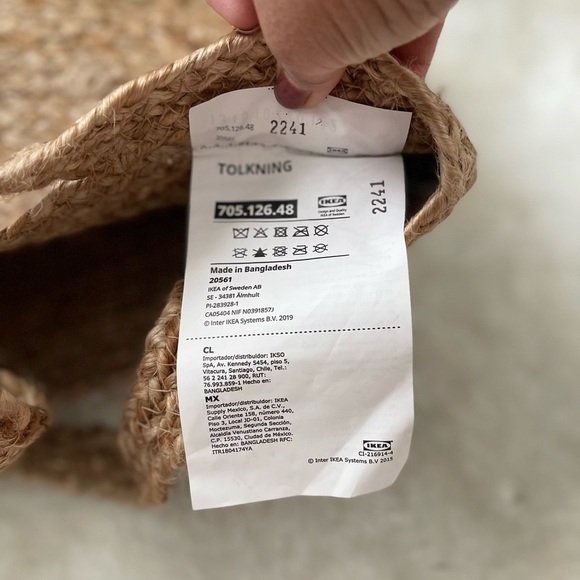 Brand New IKEA TOLKNING Jute Hanging Basket (7 ¾X13 ¾X11 ¾ ") 705.126.48 - Picture 7 of 10